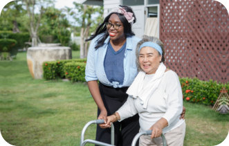 two women smiling