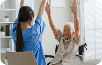 two people exercising